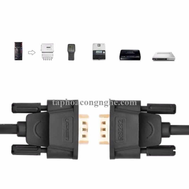 Ugreen 20147 3M màu Đen Cáp tín hiệu nối dài COM RS232 cao cấp DB101 30020147